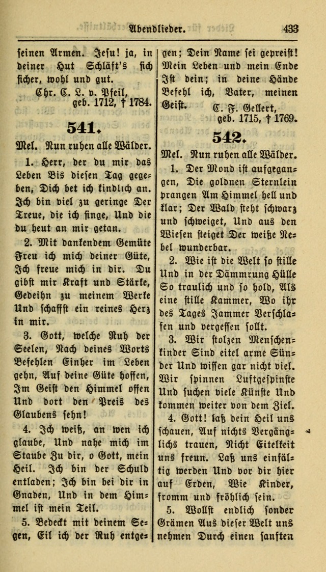 Gesangbuch der Evangelischen Kirche: herausgegeben von der Deutschen Evangelischen Synode von Nord-Amerika page 433