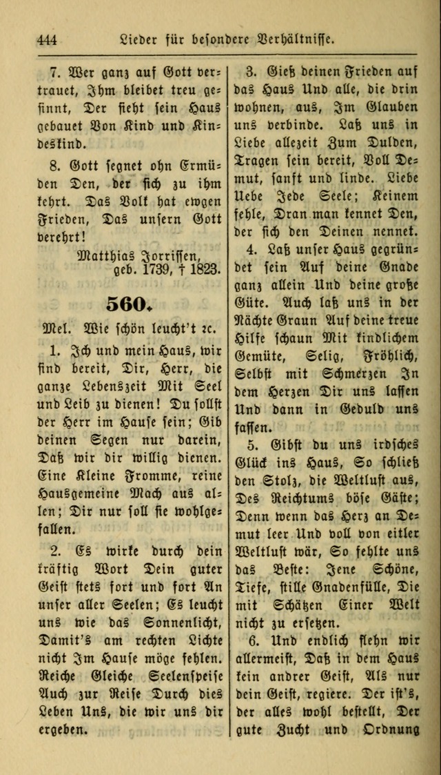 Gesangbuch der Evangelischen Kirche: herausgegeben von der Deutschen Evangelischen Synode von Nord-Amerika page 444