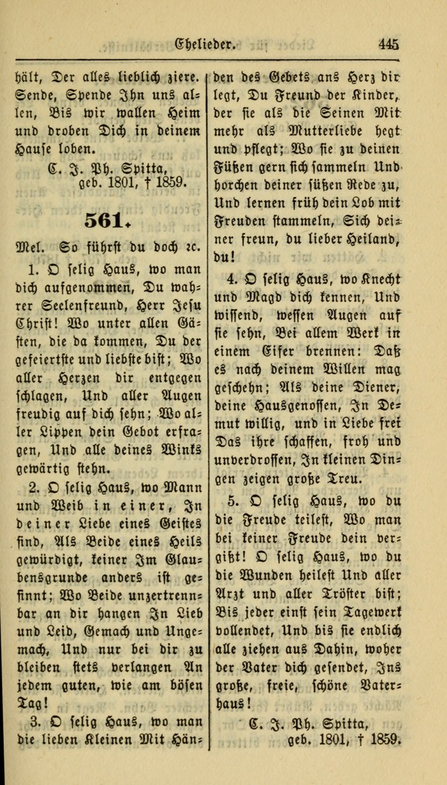 Gesangbuch der Evangelischen Kirche: herausgegeben von der Deutschen Evangelischen Synode von Nord-Amerika page 445