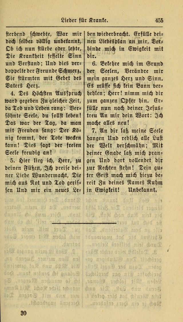 Gesangbuch der Evangelischen Kirche: herausgegeben von der Deutschen Evangelischen Synode von Nord-Amerika page 455