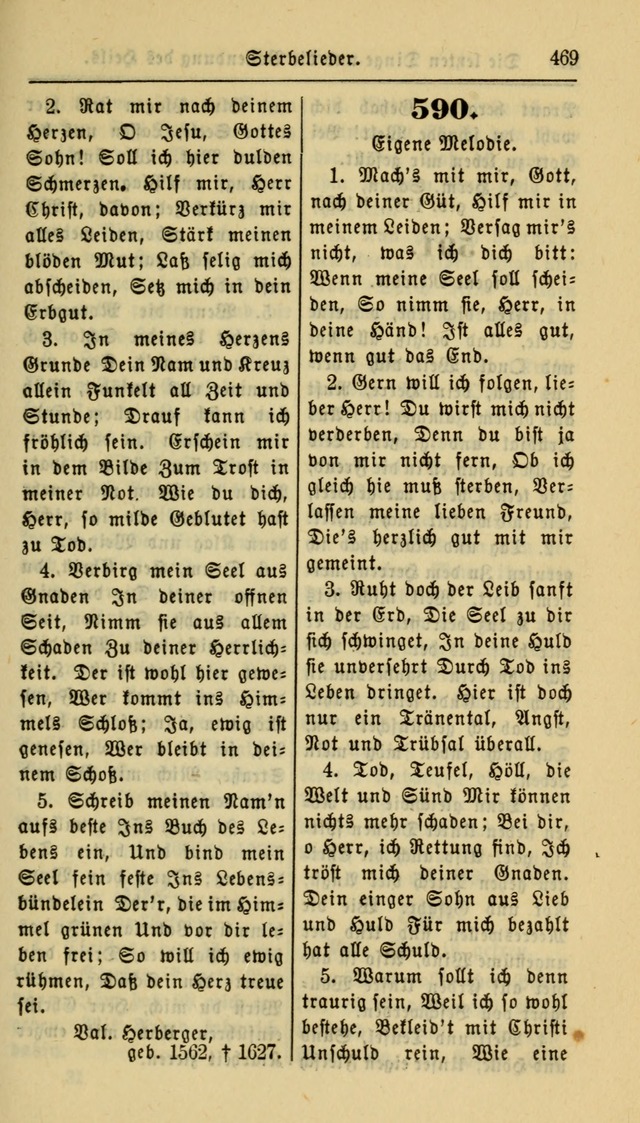 Gesangbuch der Evangelischen Kirche: herausgegeben von der Deutschen Evangelischen Synode von Nord-Amerika page 469