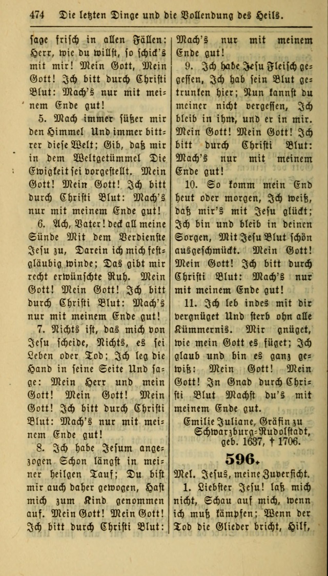 Gesangbuch der Evangelischen Kirche: herausgegeben von der Deutschen Evangelischen Synode von Nord-Amerika page 474