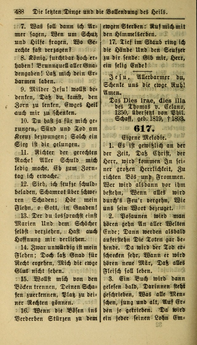 Gesangbuch der Evangelischen Kirche: herausgegeben von der Deutschen Evangelischen Synode von Nord-Amerika page 488