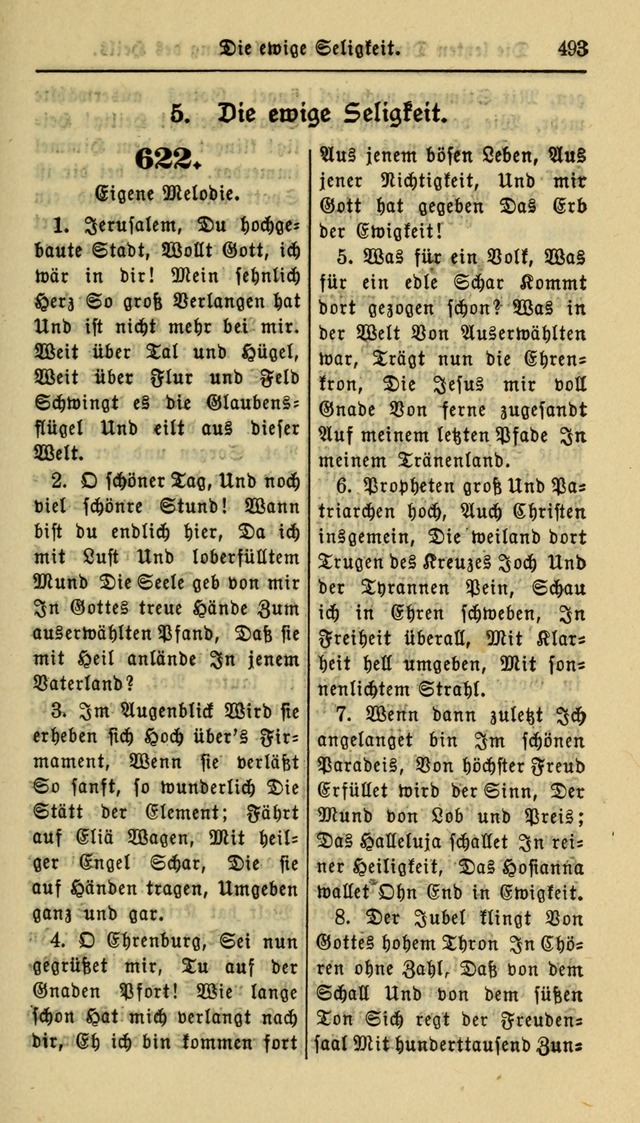 Gesangbuch der Evangelischen Kirche: herausgegeben von der Deutschen Evangelischen Synode von Nord-Amerika page 493