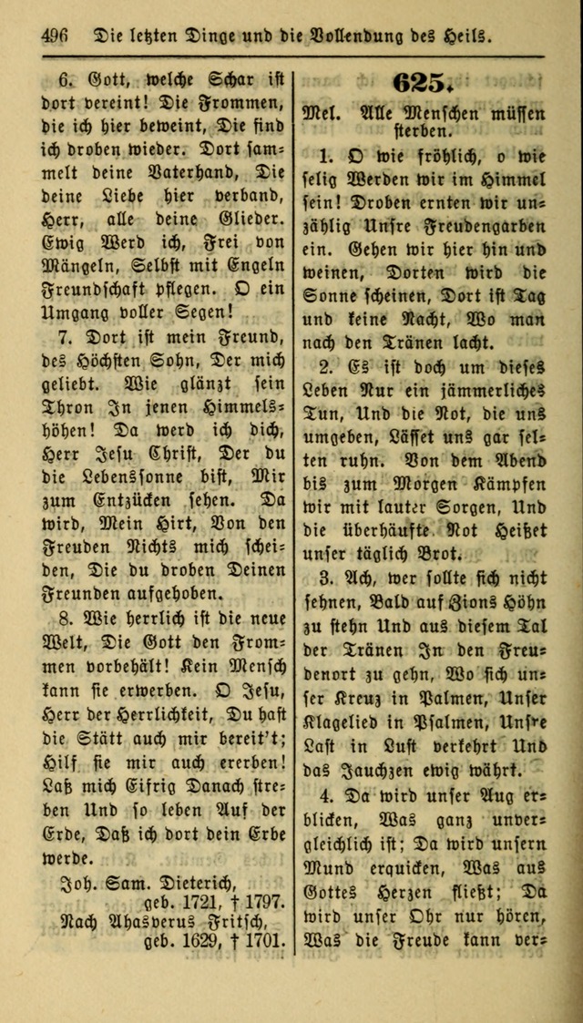 Gesangbuch der Evangelischen Kirche: herausgegeben von der Deutschen Evangelischen Synode von Nord-Amerika page 496