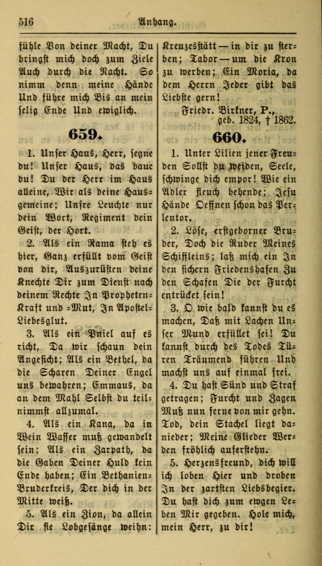 Gesangbuch der Evangelischen Kirche: herausgegeben von der Deutschen Evangelischen Synode von Nord-Amerika page 516