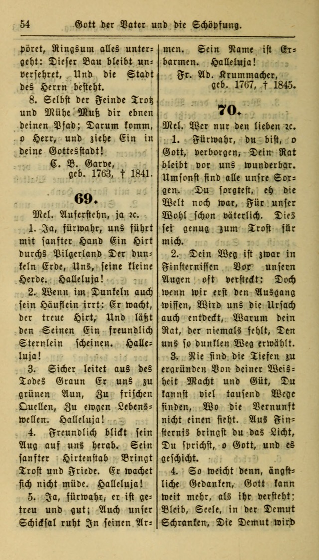 Gesangbuch der Evangelischen Kirche: herausgegeben von der Deutschen Evangelischen Synode von Nord-Amerika page 54