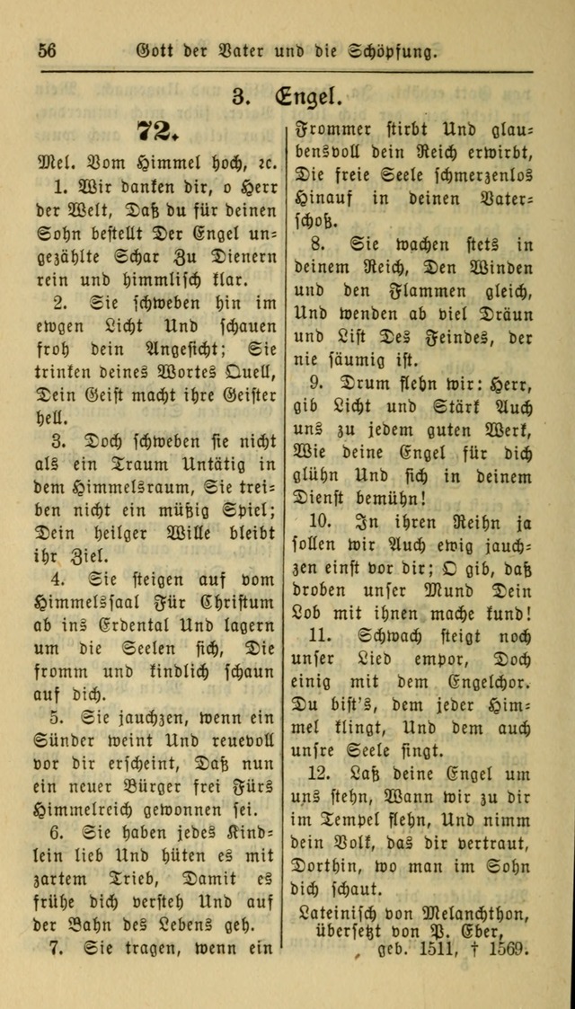 Gesangbuch der Evangelischen Kirche: herausgegeben von der Deutschen Evangelischen Synode von Nord-Amerika page 56