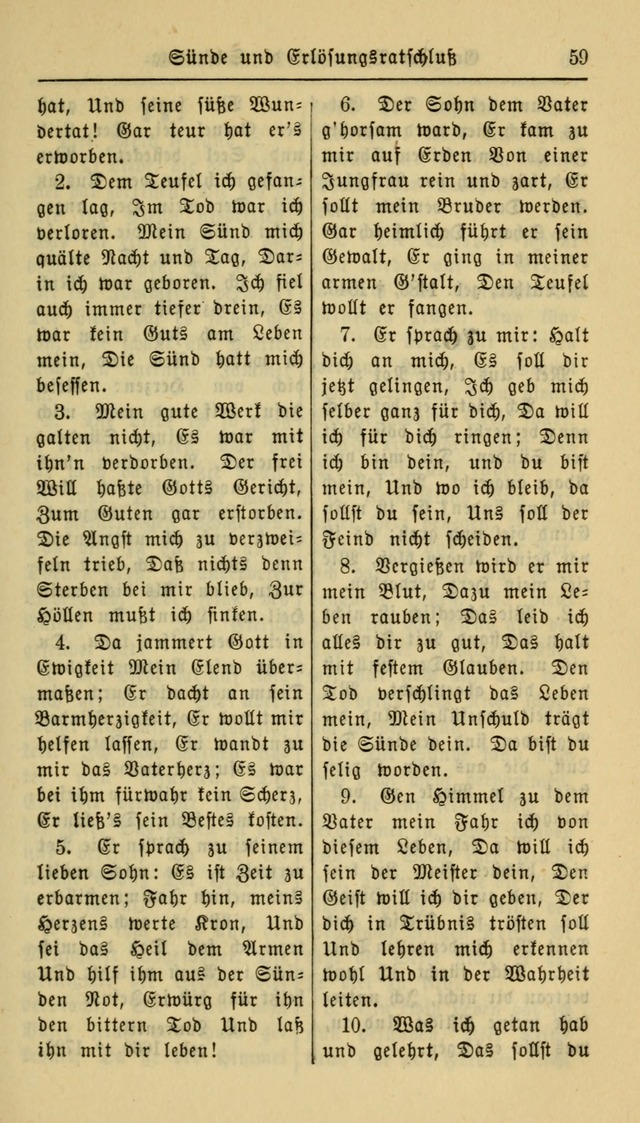 Gesangbuch der Evangelischen Kirche: herausgegeben von der Deutschen Evangelischen Synode von Nord-Amerika page 59