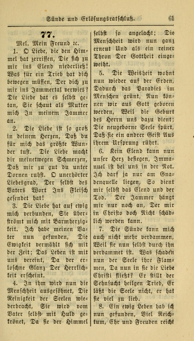 Gesangbuch der Evangelischen Kirche: herausgegeben von der Deutschen Evangelischen Synode von Nord-Amerika page 61