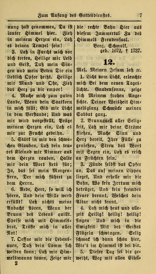 Gesangbuch der Evangelischen Kirche: herausgegeben von der Deutschen Evangelischen Synode von Nord-Amerika page 7