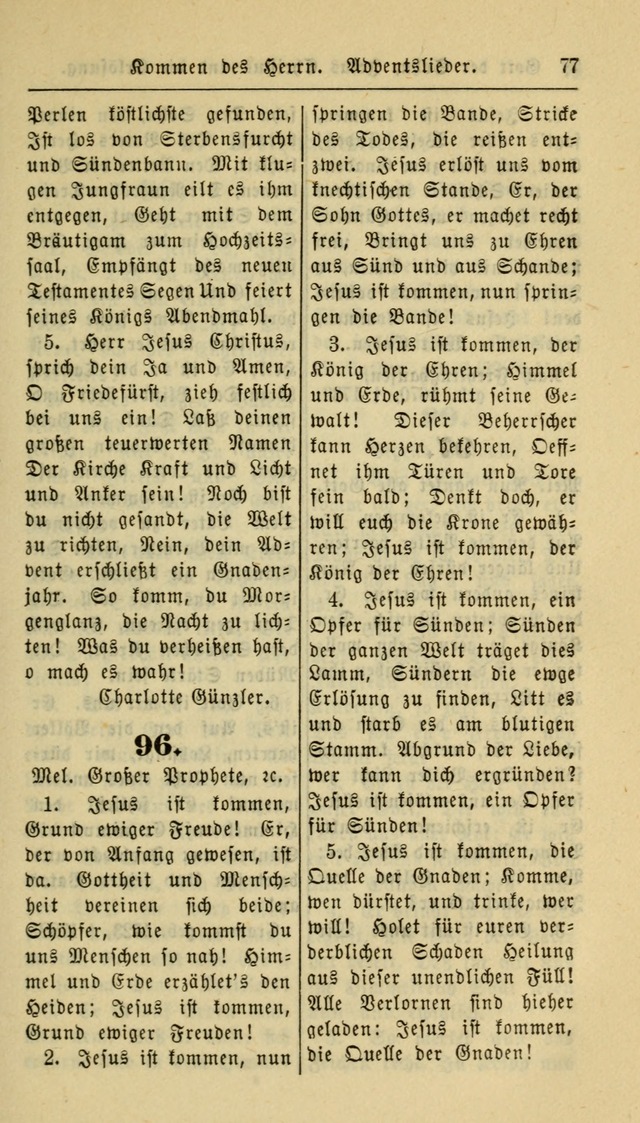 Gesangbuch der Evangelischen Kirche: herausgegeben von der Deutschen Evangelischen Synode von Nord-Amerika page 77