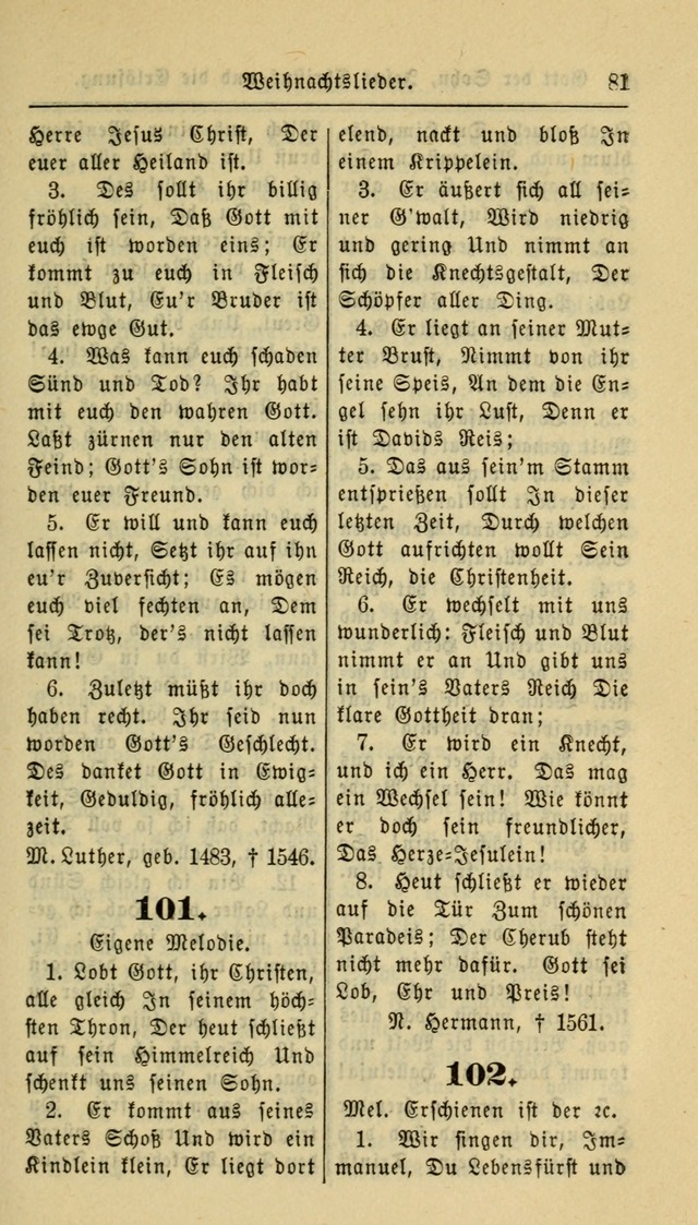 Gesangbuch der Evangelischen Kirche: herausgegeben von der Deutschen Evangelischen Synode von Nord-Amerika page 81