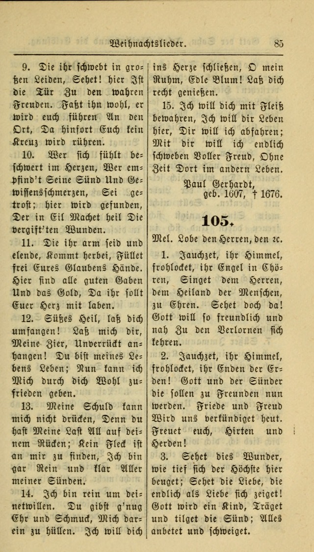 Gesangbuch der Evangelischen Kirche: herausgegeben von der Deutschen Evangelischen Synode von Nord-Amerika page 85