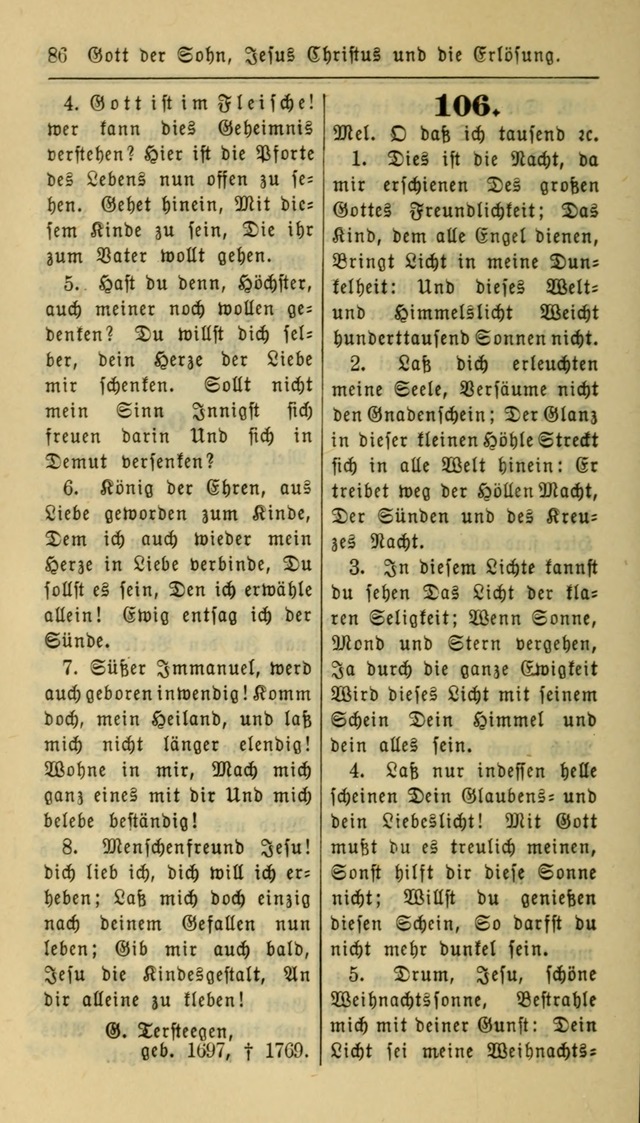 Gesangbuch der Evangelischen Kirche: herausgegeben von der Deutschen Evangelischen Synode von Nord-Amerika page 86