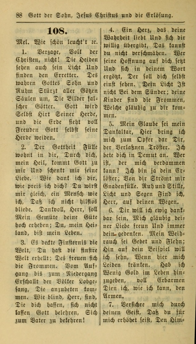 Gesangbuch der Evangelischen Kirche: herausgegeben von der Deutschen Evangelischen Synode von Nord-Amerika page 88