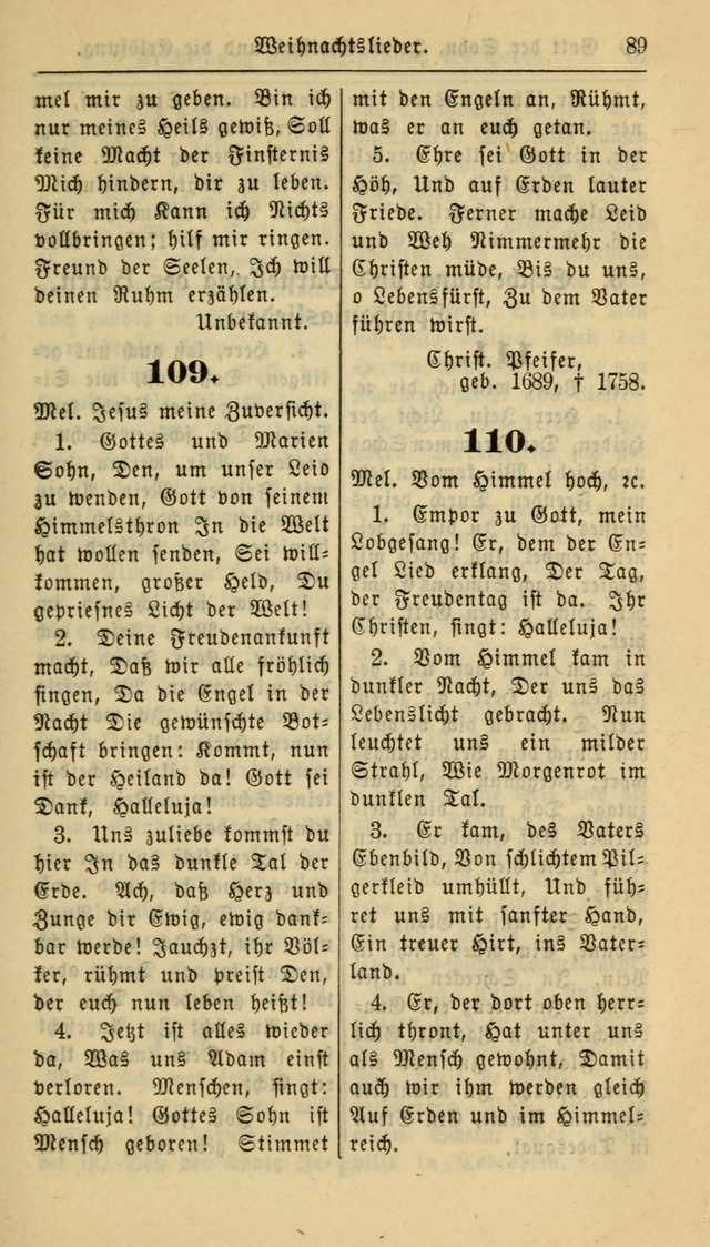 Gesangbuch der Evangelischen Kirche: herausgegeben von der Deutschen Evangelischen Synode von Nord-Amerika page 89