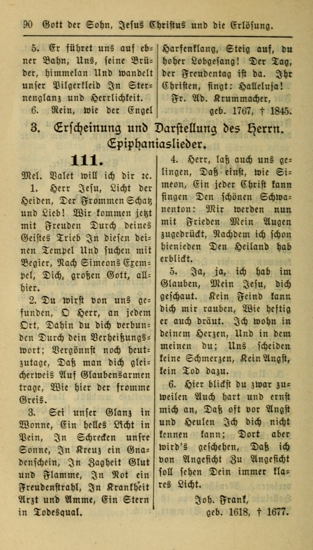 Gesangbuch der Evangelischen Kirche: herausgegeben von der Deutschen Evangelischen Synode von Nord-Amerika page 90