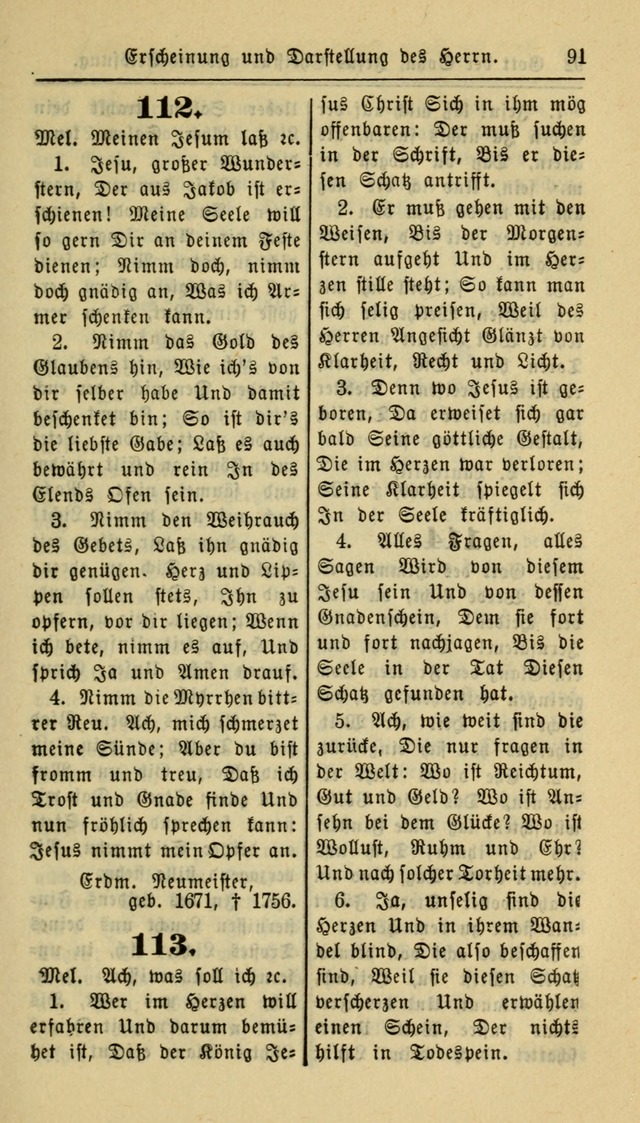 Gesangbuch der Evangelischen Kirche: herausgegeben von der Deutschen Evangelischen Synode von Nord-Amerika page 91