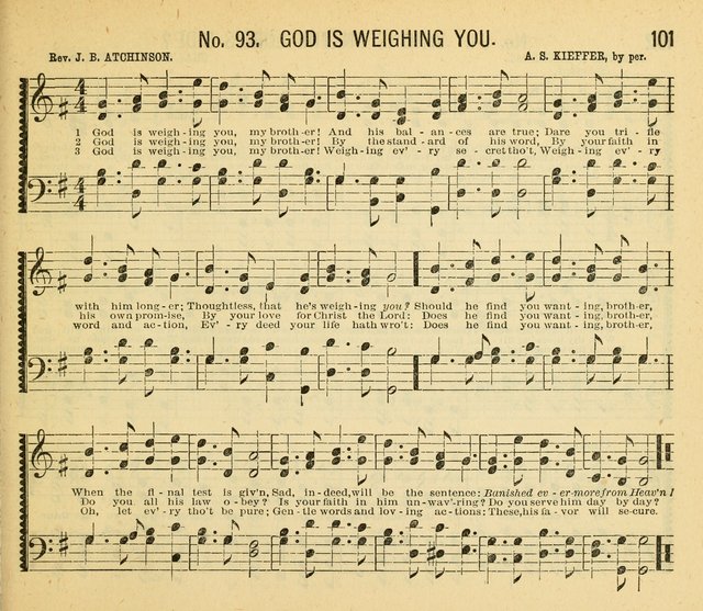 Grace and Glory: a choice collection of sacred songs, original and selected, for Sabbath-schools, revivals, etc. page 101