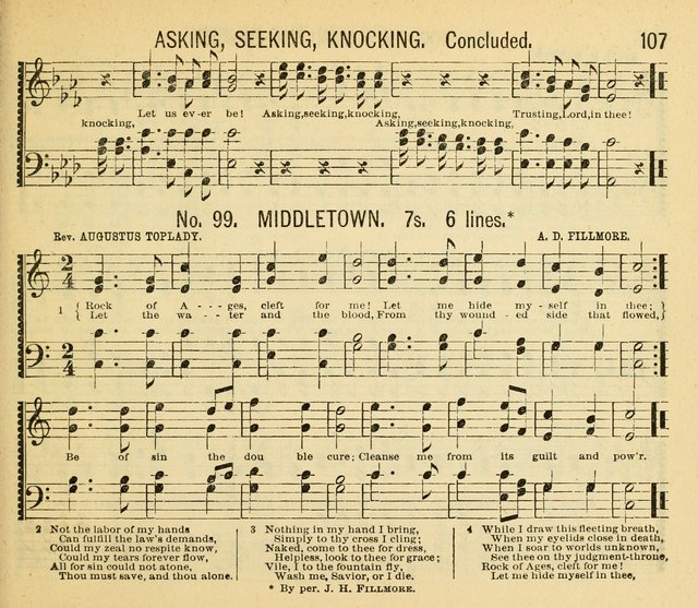 Grace and Glory: a choice collection of sacred songs, original and selected, for Sabbath-schools, revivals, etc. page 107