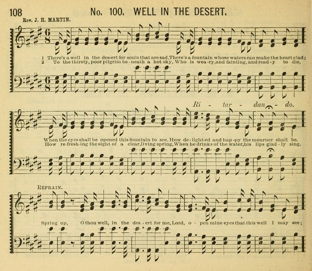 Grace and Glory: a choice collection of sacred songs, original and selected, for Sabbath-schools, revivals, etc. page 108