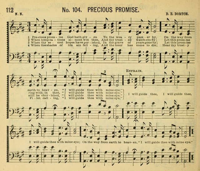 Grace and Glory: a choice collection of sacred songs, original and selected, for Sabbath-schools, revivals, etc. page 112