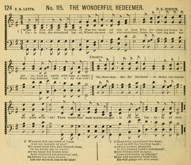 Grace and Glory: a choice collection of sacred songs, original and selected, for Sabbath-schools, revivals, etc. page 124