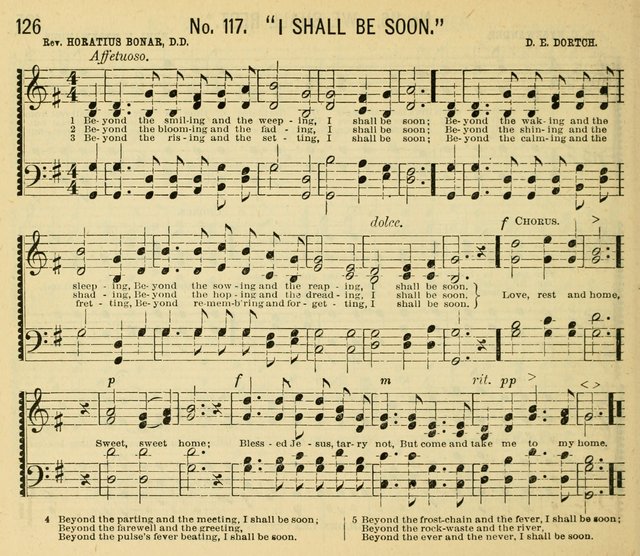 Grace and Glory: a choice collection of sacred songs, original and selected, for Sabbath-schools, revivals, etc. page 126