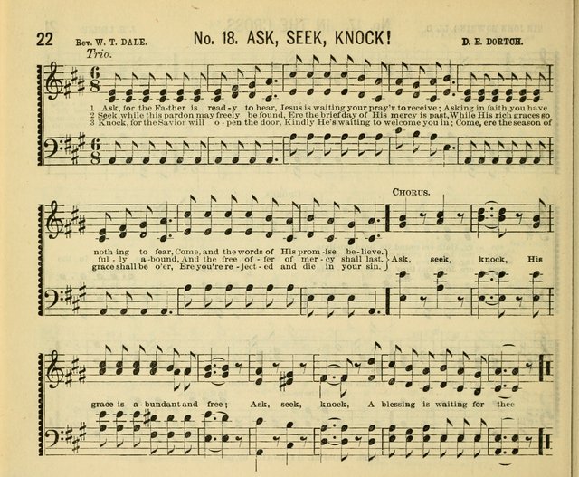 Grace and Glory: a choice collection of sacred songs, original and selected, for Sabbath-schools, revivals, etc. page 22