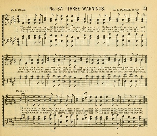 Grace and Glory: a choice collection of sacred songs, original and selected, for Sabbath-schools, revivals, etc. page 41