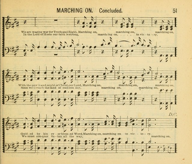 Grace and Glory: a choice collection of sacred songs, original and selected, for Sabbath-schools, revivals, etc. page 51