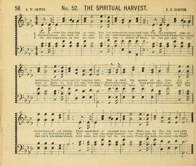 Grace and Glory: a choice collection of sacred songs, original and selected, for Sabbath-schools, revivals, etc. page 58