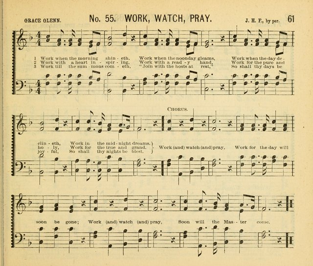 Grace and Glory: a choice collection of sacred songs, original and selected, for Sabbath-schools, revivals, etc. page 61