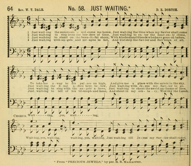 Grace and Glory: a choice collection of sacred songs, original and selected, for Sabbath-schools, revivals, etc. page 64