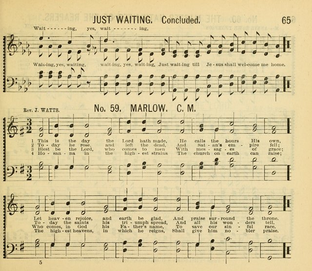 Grace and Glory: a choice collection of sacred songs, original and selected, for Sabbath-schools, revivals, etc. page 65