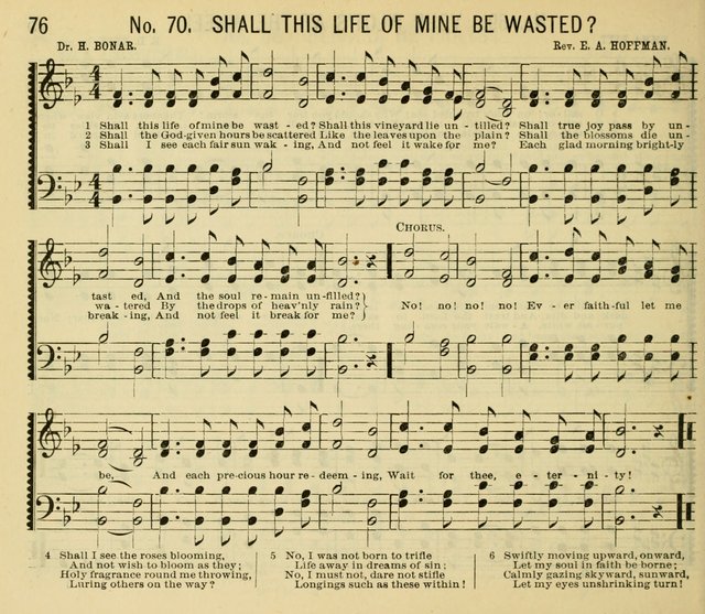 Grace and Glory: a choice collection of sacred songs, original and selected, for Sabbath-schools, revivals, etc. page 76