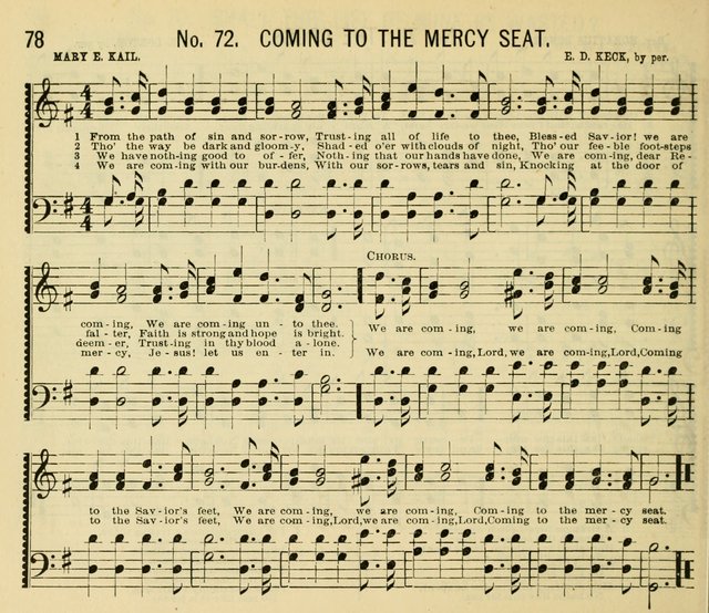 Grace and Glory: a choice collection of sacred songs, original and selected, for Sabbath-schools, revivals, etc. page 78