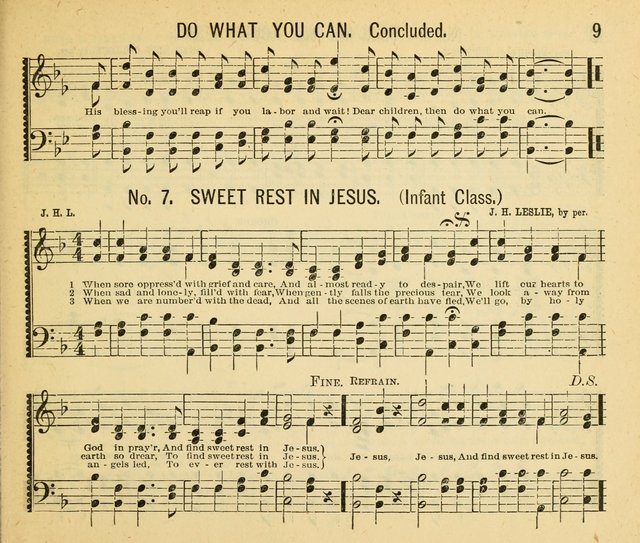 Grace and Glory: a choice collection of sacred songs, original and selected, for Sabbath-schools, revivals, etc. page 9