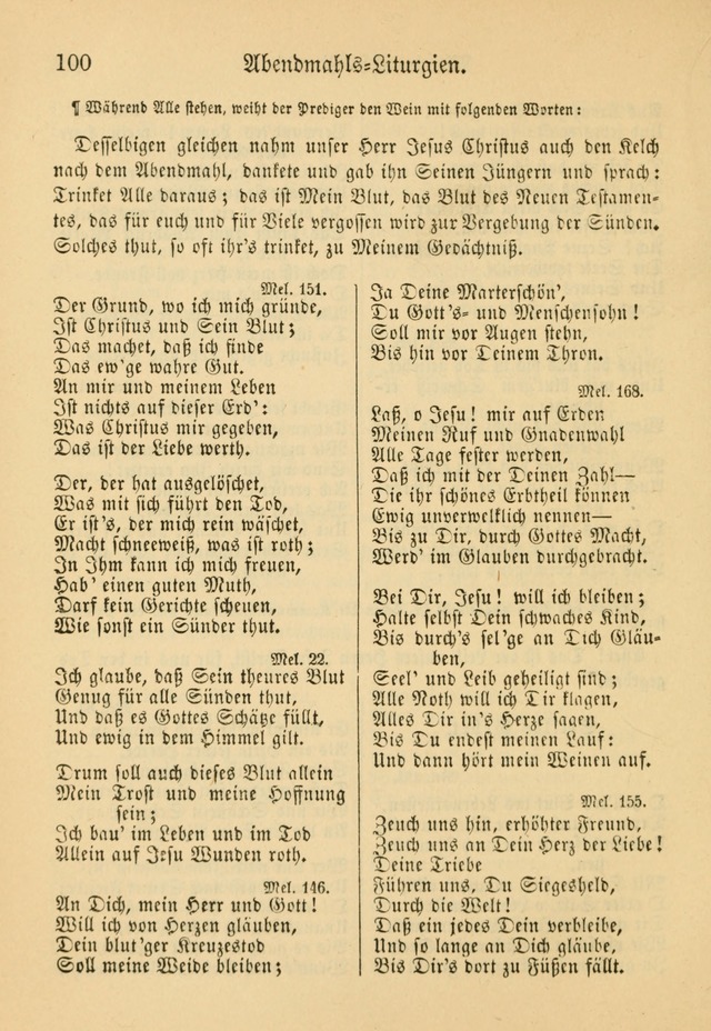 Gesangbuch der Evangelischen Brüdergemeinen in Nord Amerika (Neue vermehrte Aufl.) page 100