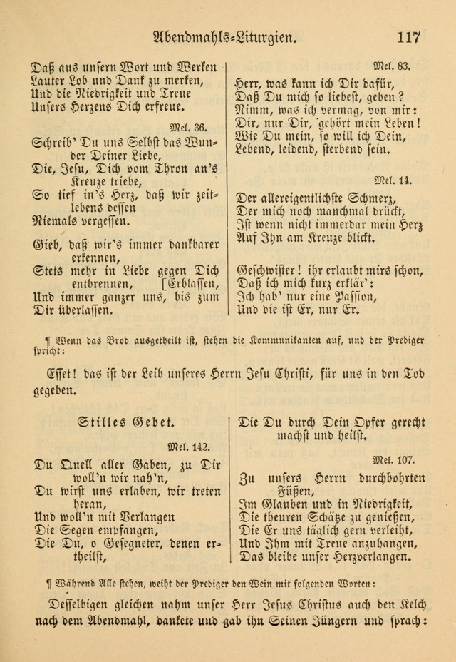 Gesangbuch der Evangelischen Brüdergemeinen in Nord Amerika (Neue vermehrte Aufl.) page 117