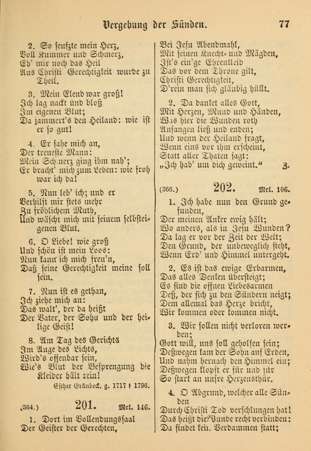 Gesangbuch der Evangelischen Brüdergemeinen in Nord Amerika (Neue vermehrte Aufl.) page 201