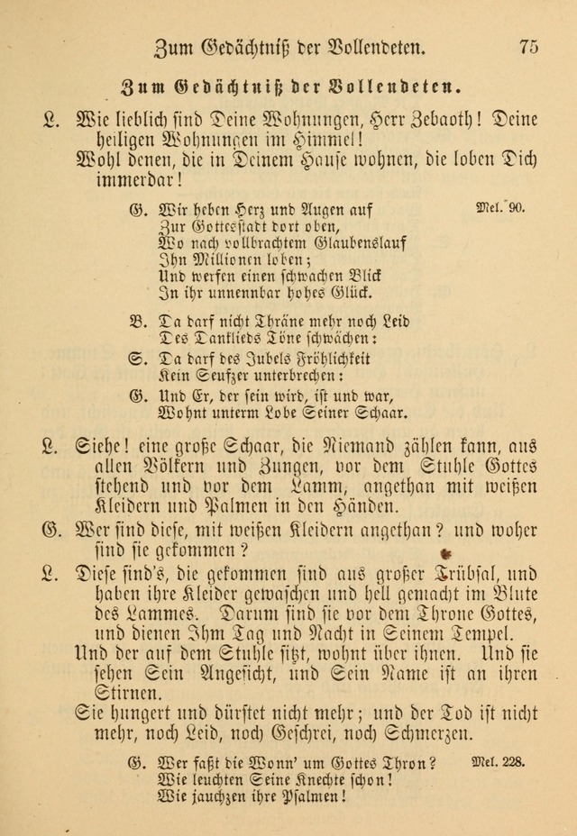 Gesangbuch der Evangelischen Brüdergemeinen in Nord Amerika (Neue vermehrte Aufl.) page 75