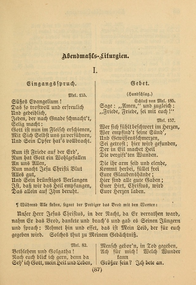 Gesangbuch der Evangelischen Brüdergemeinen in Nord Amerika (Neue vermehrte Aufl.) page 87