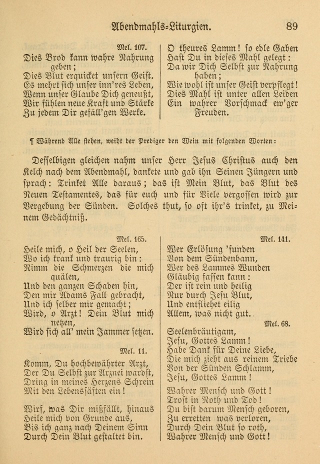 Gesangbuch der Evangelischen Brüdergemeinen in Nord Amerika (Neue vermehrte Aufl.) page 89