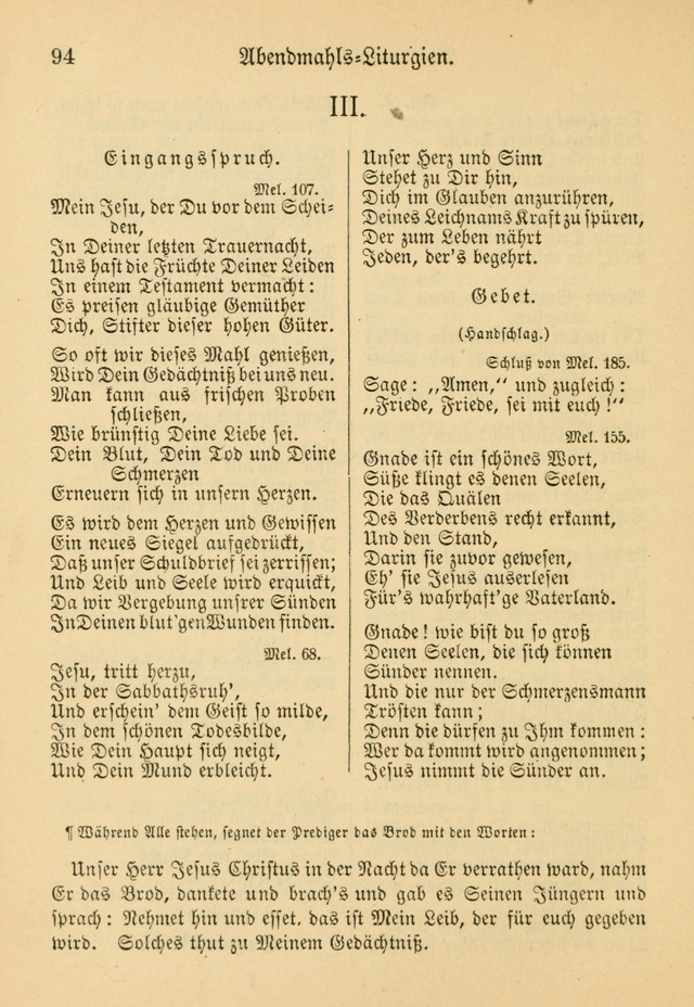 Gesangbuch der Evangelischen Brüdergemeinen in Nord Amerika (Neue vermehrte Aufl.) page 94