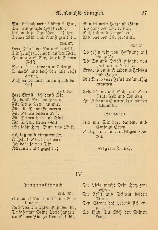 Gesangbuch der Evangelischen Brüdergemeinen in Nord Amerika (Neue vermehrte Aufl.) page 97