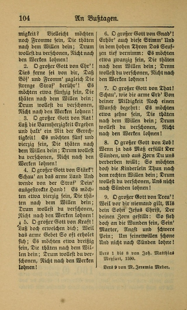 Gesangbuch für Gemeinden des Evangelisch-Lutherischen Bekenntnisses (14th ed.) page 104