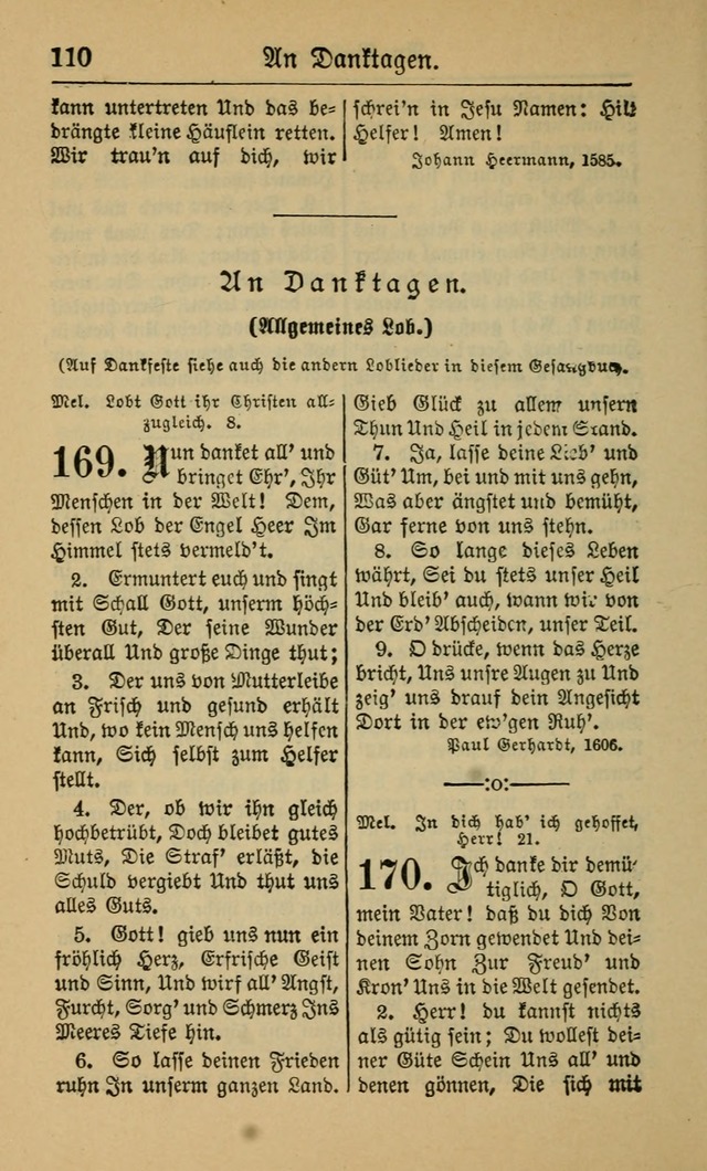 Gesangbuch für Gemeinden des Evangelisch-Lutherischen Bekenntnisses (14th ed.) page 110