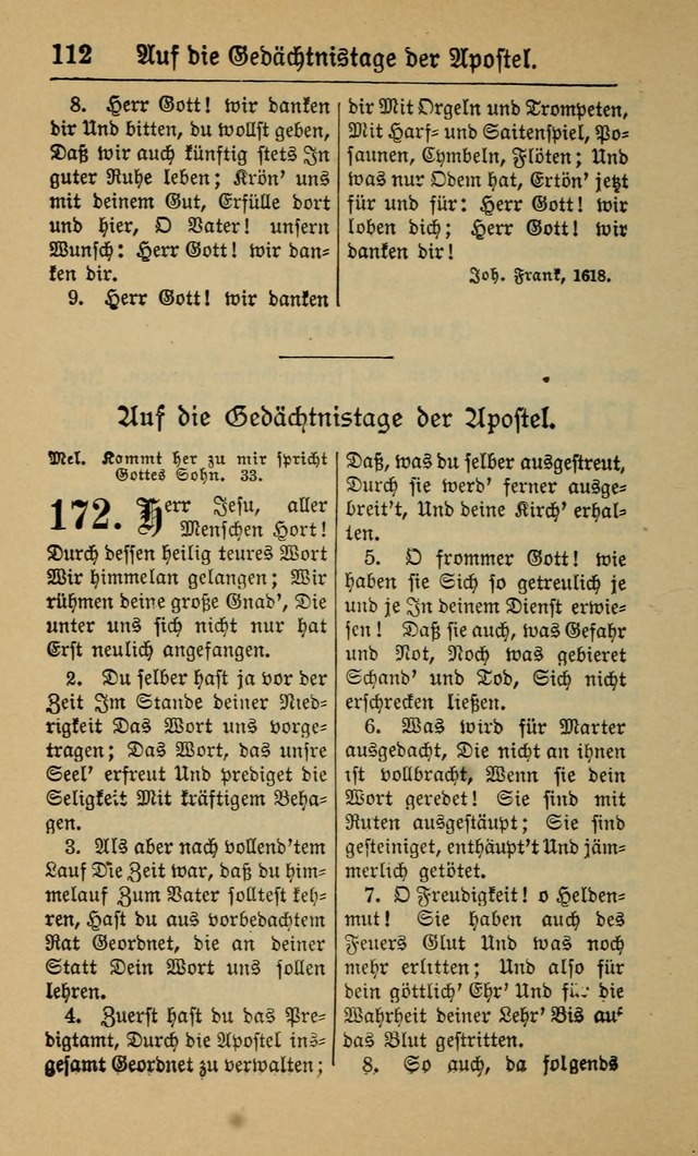 Gesangbuch für Gemeinden des Evangelisch-Lutherischen Bekenntnisses (14th ed.) page 112